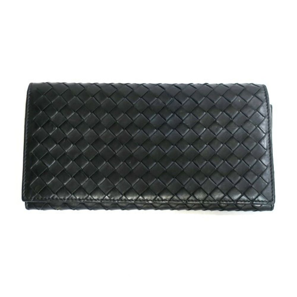 Bottega Intra Chart Leather Bifold Long Wallet… Gem